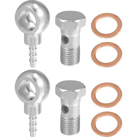 Raccord Banjo Adaptateur Argenté 2 pour Freinage Métal (1/5)