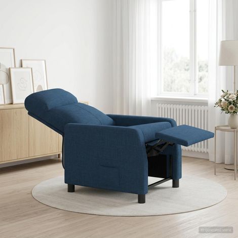vidaXL Recliner Azul Tela (1/5)