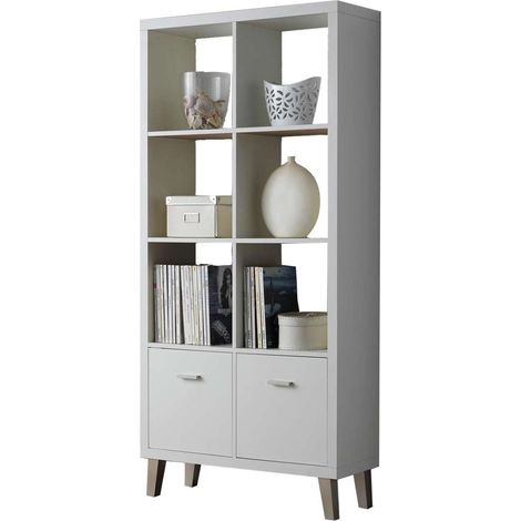 Estantería Venecia 6 huecos 2 puertas acabado blanco 168 cm(alto)80 cm(ancho)29 cm(fondo). (1/2)