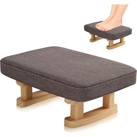 Taburete, taburete otomano con patas de madera estables, puf otomano con asiento acolchado extraíble, taburetes para sala de estar, recibidor (1/4)