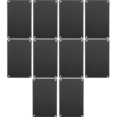 Plaque en aluminium anodisé noir 90 x 50 mm, épaisseur 0,5 lot de 10, 4 trous, pour gravure DIY et (1/5)