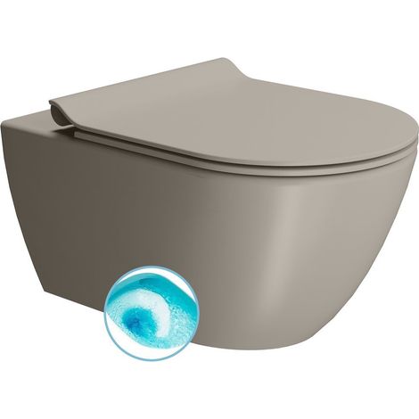 WC suspendu PURA, Swirlflush, 36x55cm, tortora dual-mat (1/3)