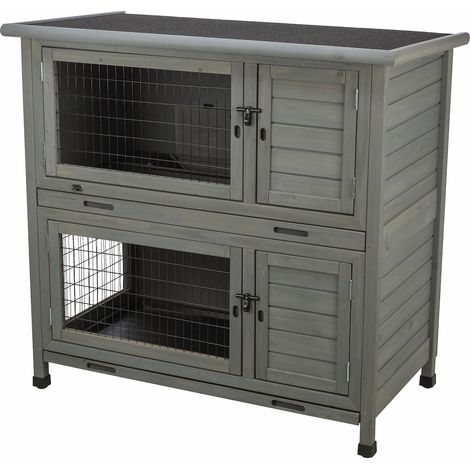 Kleintierstall, 2-stöckig 116 x 111 x 65 cm, grau