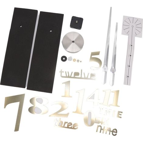 Large mirror acrylic 3D modern with digits of Surface, clock wall-mounted, self-adhesive artistic, decoration of home (gold), DIY DIY (1/5)