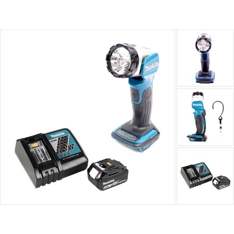 Makita BML 802 RG1 Akku Lampe für 14,4 und 18V Akkus + 1x Akku 6,0 Ah + Ladegerät (1/5)