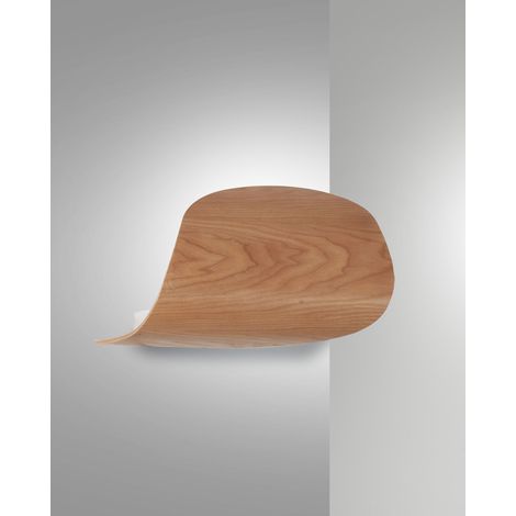 Lampada da Parete Pevero in Frassino e Metallo, LED Integrato 18W, Luce Calda 3000K, Dimmerabile a Taglio di Fase, Design Moderno e Rifinito