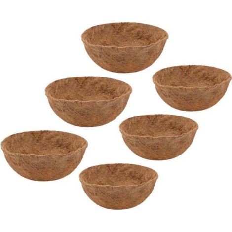 Doublure de Panier - - Ronde - Fibre de Coco 100% Naturelle - 6 Pièces - 25 cm (1/4)