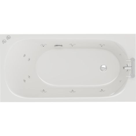 Compact 1400mm x 700mm 12 Jet Chrome V-Tec Single Ended Whirlpool Bath (1/5)