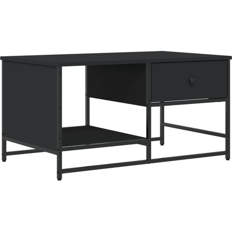 Schwarzer Couchtisch 85,5x51x45 cm aus Spanplatte
