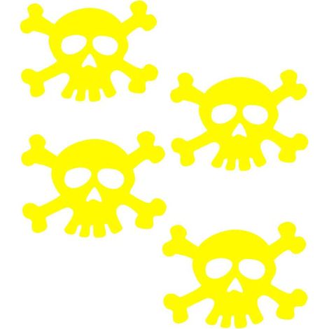 Adesivo Fluorescente Teschio (Giallo) (1/5)