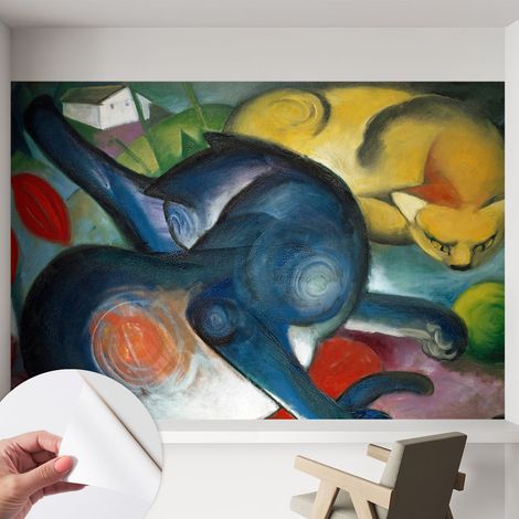 Fotomurale adesivo stickers - per camera da letto - per corridoio - decorazione casa moderna Arte felina 152x104 cm (1/5)