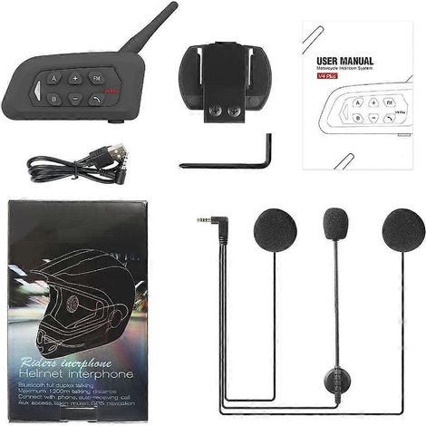 Motorradhelm-Headset mit Bluetooth-fähiger Gegensprechanlage für 4 Fahrer, 1500 m