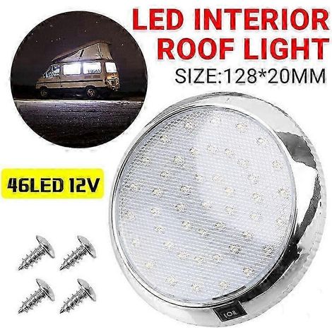 Kit d'éclairage intérieur de plafond à 46 LED pour caravane, bateau, camion, voiture ou cabine (46 LED, 12 V). (1/5)