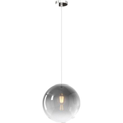 Sopsensione Moderna Big Eclipse Metallo Cromo Vetro Fumè 1 Luce E27 D25