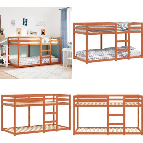 Etagenbett Wachsbraun 90x190 cm Massivholz Kiefer - Etagenbett - Jugendzimmer - Kinderzimmer - Doppelbett - Schlafplatz Sparen - Home & Living (1/5)