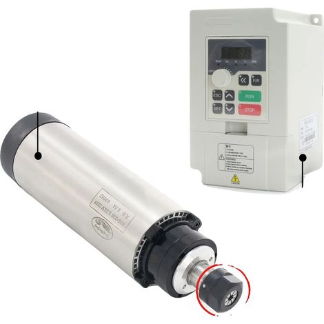 Motor de husillo para fresadora CNC, 2,2 kW, refrigerado por aire, con variador de frecuencia blanco. (1/2)