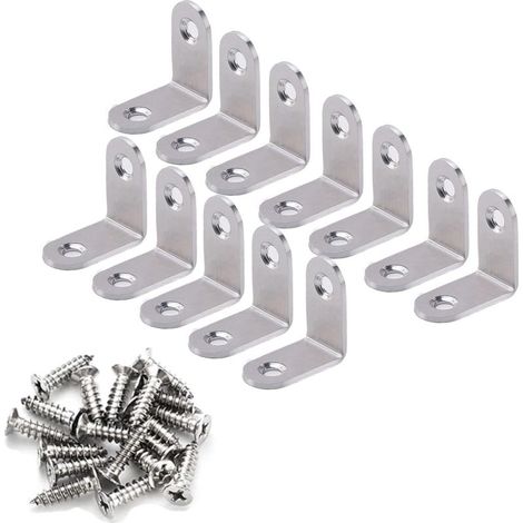 – Équerre de fixation en acier inoxydable – Lot de 20 – 30x30mm – Résistance à la corrosion – Idéale pour meubles en bois dur (1/5)