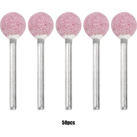 Ortviai Embouts de meulage céramique sphériques pour outil rotatif – 50 pièces, diamètre 3 mm, longueur 12 mm (1/5)