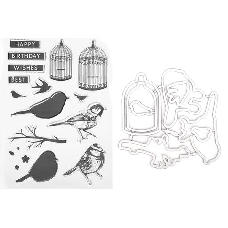 TPR Transparent Seal DIY Scrapbook Card Making Photo Album Decoration Bird and Birdcage (1/5)