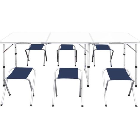 Maison Exclusive - Jeu de table pliable de camping et 6 tabourets 180x60 cm (1/5)