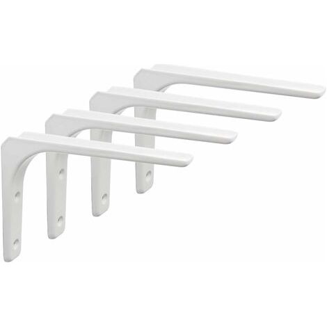 Pr Equerre Etagere Murale, 4PCS Equerre Metal 200mm x 150mm Equerre Charge Lourde Support Etagere Murale Pour Deco Murale Cuisine Industrielle radiateur Montage Mural (Blanc) (1/5)