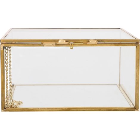 Boîte à Bijoux en Verre Transparente Couvercle Rangement Bijoux 15X15X75 CM Coffret Vitrine Multifonction pour Décoration et Organisation Intérieure (1/5)