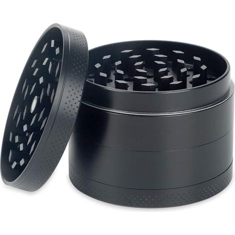 Grinder en Metal - 4 Pièces - Broyeur Fin Non-Collant - Moulin à Herbe avec Collecteur de Pollen & Couvercle Magnétique - Broyeur à Herbes & Tabac Haute Qualité (1/3)