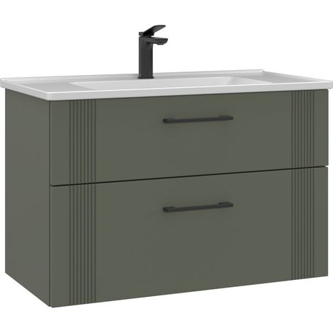 Waschtischunterschrank "Bari 85 v2" – 85 x 45 x 55 cm – Matte Green (1/3)