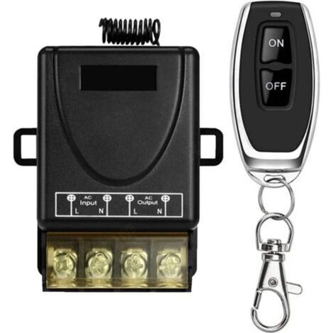 Telecommande Universelle Portail433Mhz Télécommande sans Fil Interrupteur AC 220V 230V 30A Relais Récepteur et 1 émetteur Radio Control pour Pompe à Eau légère Appareils électroménagers Irrigation agr