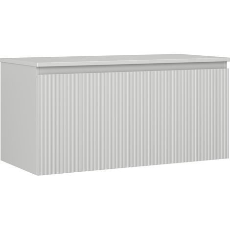 Mexen Rivel Badezimmerschrank 100 cm mit Arbeitsplatte, 1 Schublade, geriffelt, grau matt - 91A20-10047-1-BFC62 (1/5)