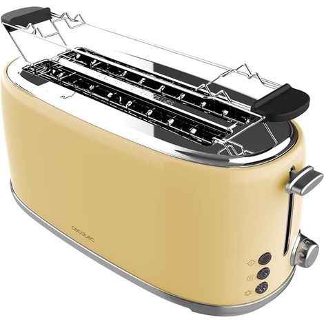 Grille-pain Jaune Rétro 1630W 2 Fentes (1/2)
