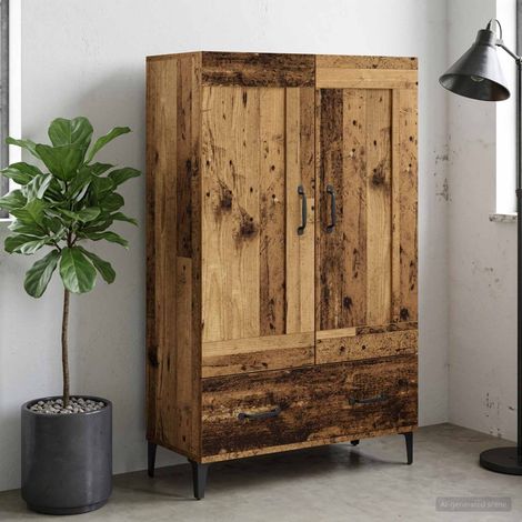 Vitrine armoire de rangement en bois d’ingénierie bois ancien 70 x 31 x 115 cm - PANGIVO (1/5)