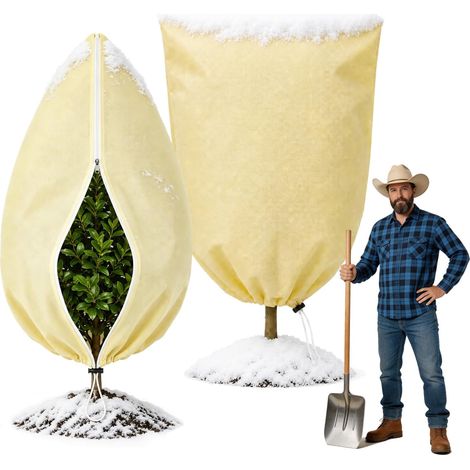 Protections Hivernales Réutilisables 80x120 cm - Paire de Housses Anti-Gel pour Plantes d'Extérieur (1/5)