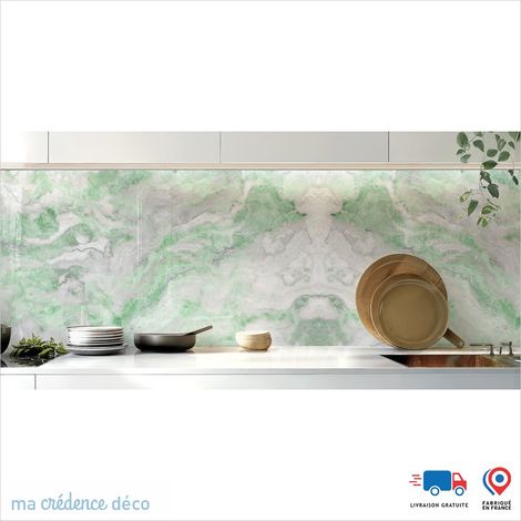 Crédence : Marbre de Mirano - Couleur Vert jaune - Alu composite - 60 - 120 (1/3)