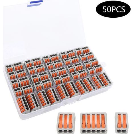 Connecteur de fil d'éclairage, ensemble d'isolation, outil de connexion pour accessoires électriques, 50 pièces (1/5)