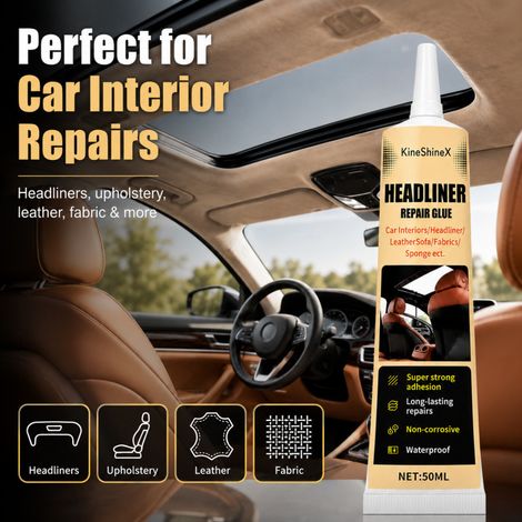 KineShineX Car Headliner Repair Adhesive 50ML - Car Interior Headliner Loosening Adhesive for Leather and Fabric (1/4)