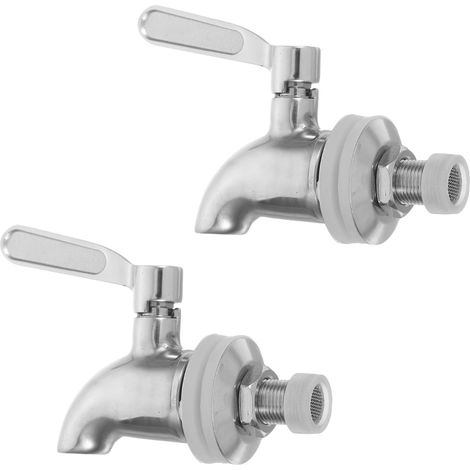 2pièces Bec Distributeur Boisson Acier Inoxydable Lot De Becs Pour Distributeur De Jus Bière Et Eau Chaude Remplacement Étanche Pour Maison Bureau Et Restaurant (1/5)