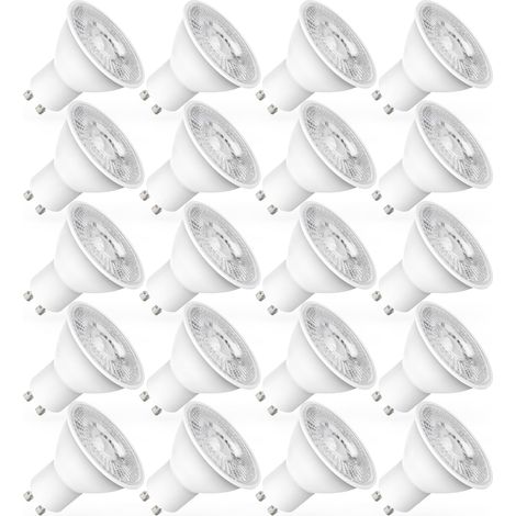 GU10 LED-Lampen, 5 W, entspricht 60 W, 600 lm, Neutralweiß 4500 K, 120° breiter Strahl, LED-Spotlampen, 20er-Pack