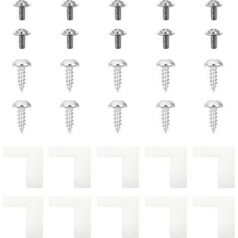 50 jeux de supports montage en L pour circuits imprimés, avec pattes fixes plastique blanc 20 mm, (1/5)