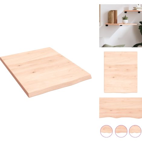 Wandregale - Living Wandregal 40x50x2 cm Massivholz Eiche Unbehandelt (1/5)