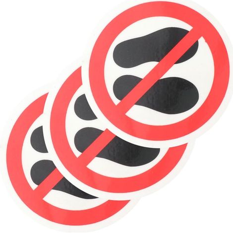 3 Autocollants D'avertissement « Pas de Marche Ici » Autocollants de Sécurité Adhésifs en Pet et Pp, Forte Viscosité, Adaptés aux Équipements Dangereux et Piscines (1/5)