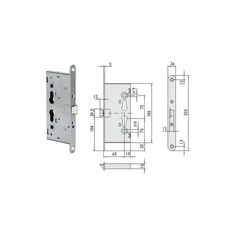 ELETTROSERRATURA DA INFILARE PER PORTE TAGLIAFUOCO ANTIPANICO 13110 mm.65 (13110650) CISA