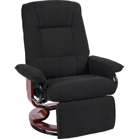 Reclining Swivel Chair, with Footrest - Black (1/5)