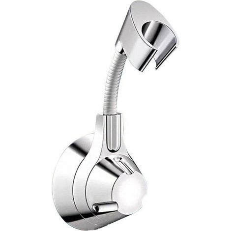 Duschkopfhalterung, verstellbare Duschstangenhalterung, verstellbare Duschkopfhalterung, wandmontierte Duschkopfhalterung, Duschkopfhalterung ohne Bohren (Silber 306) (1/5)