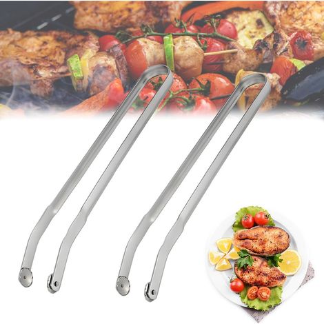 Pince Retourne Saucisse 2 Stück BBQ Würstchen Wendezange Pince Barbecue Grill Up Pince Barbecue Longue Pince Barbecue Roulette Pince (1/5)