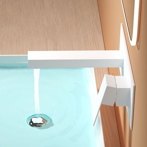 High Quality Copper Wall Mounted Bathroom Sink Faucet - Durable Surface Paint, Dual Temperature Control, Splash-Free Soft Water, Ideal for All Interiors MUMU (1/4)