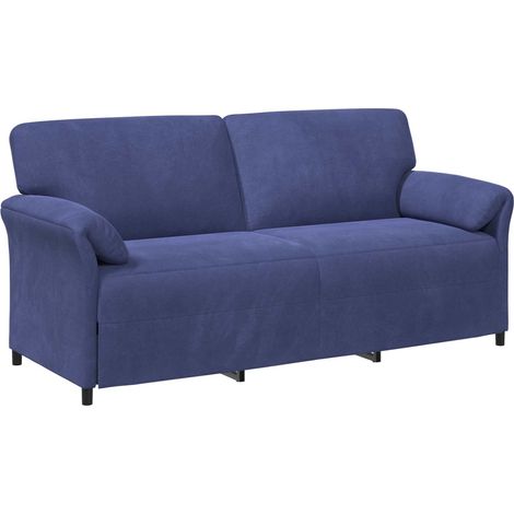 Sofa 3 places Bleu police 198 x 83 x 95 cm Velours vidaXL (1/5)