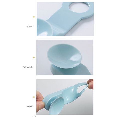 Lot de 2 rehausseurs de siège de toilette en TPR, lavables et réutilisables, poignées pour soulever le siège, accessoires de salle de bain, bleu clair (1/3)