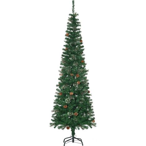 Schlanker künstlicher Weihnachtsbaum, Grün, 195 cm, für den Innenbereich