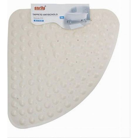 Trade Shop - Alfombrilla De Pvc Beige Triangular Antideslizante Para Baño Ducha 50x70 Cm 79735 - (1/2)